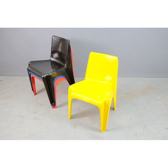 Image 1 of Ensemble de 4 chaises vintage en fibre de verre par Helmut Bätzner pour Bofinger, Allemagne 1960