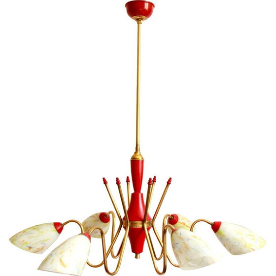 Image 1 of Suspension vintage coriandolo en verre de Murano coloré, Italie 1950