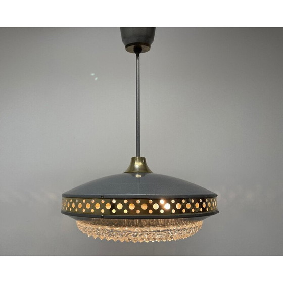 Image 1 of Suspension vintage en métal de Ludib Bratislava, Tchécoslovaquie 1960