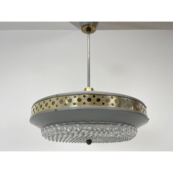Image 1 of Suspension vintage en métal de Ludib Bratislava, Tchécoslovaquie 1960