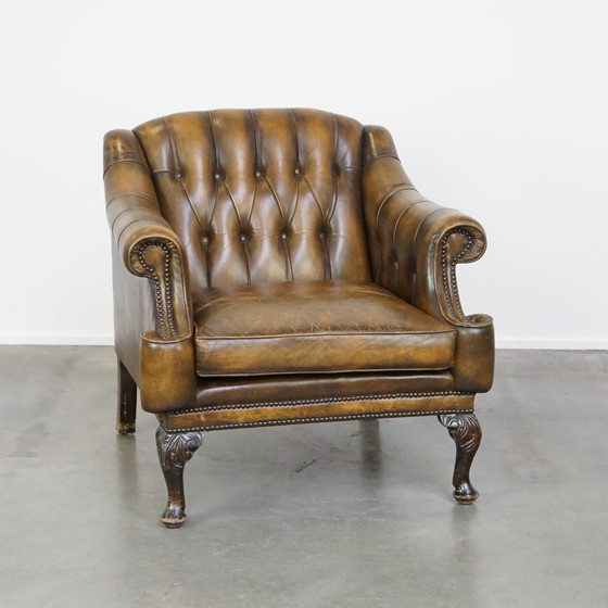 Image 1 of Fauteuil Chesterfield en cuir de vache