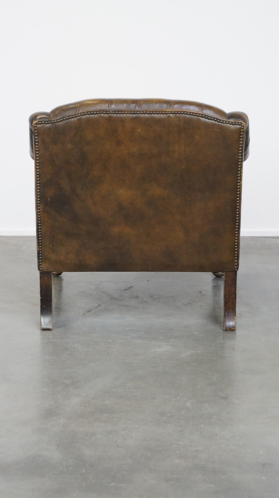 Image 1 of Fauteuil Chesterfield en cuir de vache