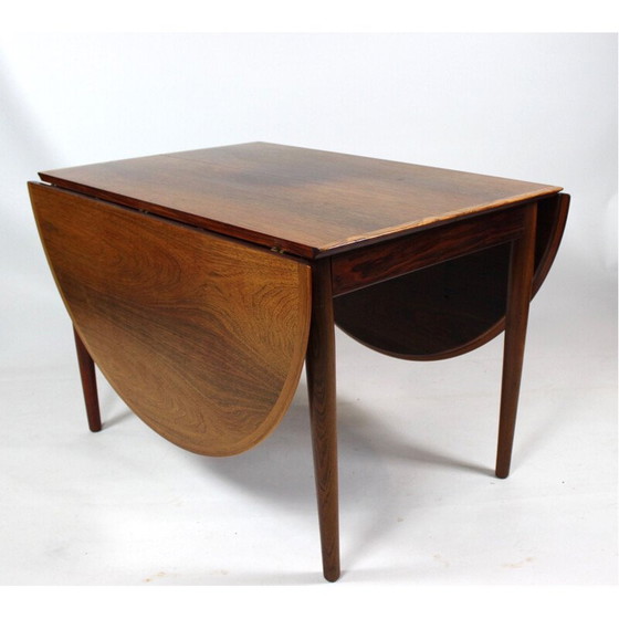 Image 1 of Table de salle à manger vintage avec rallonges en bois de rose 1960