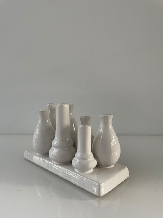 Image 1 of Multi-vase moderne en céramique blanche