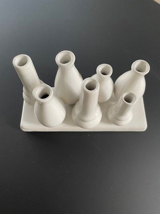 Image 1 of Multi-vase moderne en céramique blanche