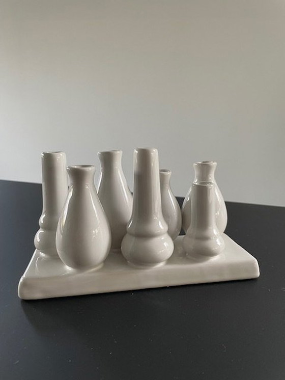 Image 1 of Multi-vase moderne en céramique blanche