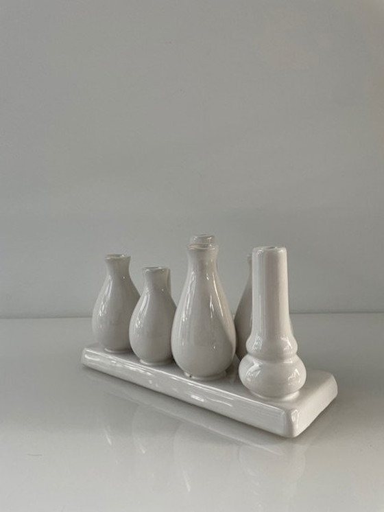 Image 1 of Multi-vase moderne en céramique blanche