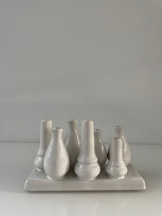 Image 1 of Multi-vase moderne en céramique blanche