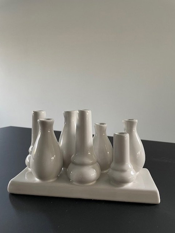 Image 1 of Multi-vase moderne en céramique blanche