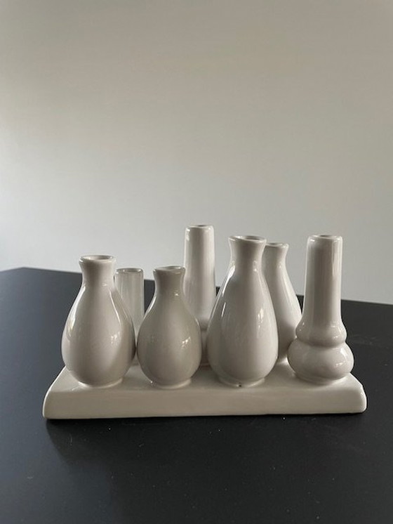 Image 1 of Multi-vase moderne en céramique blanche