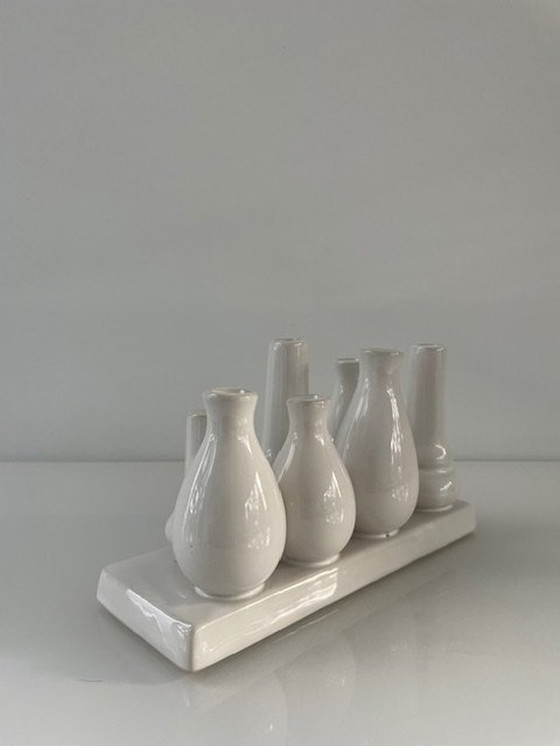 Image 1 of Multi-vase moderne en céramique blanche