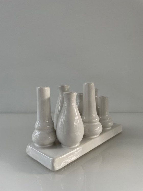 Image 1 of Multi-vase moderne en céramique blanche