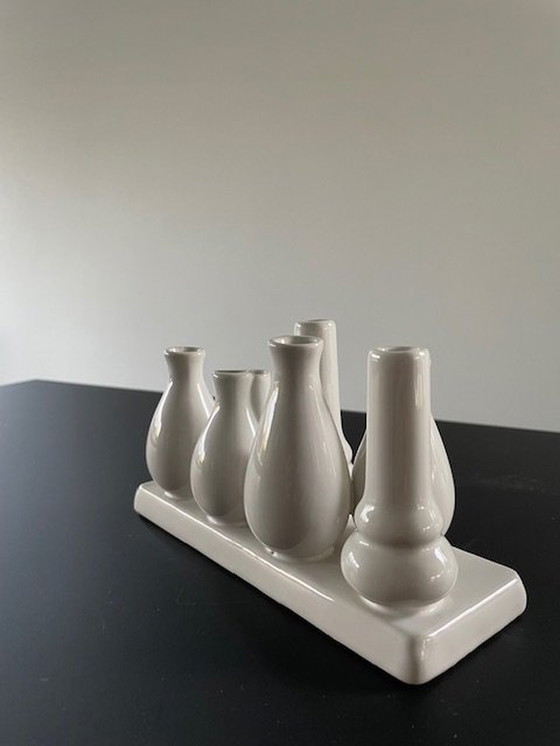 Image 1 of Multi-vase moderne en céramique blanche