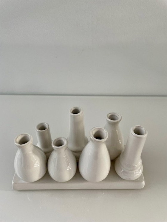 Image 1 of Multi-vase moderne en céramique blanche