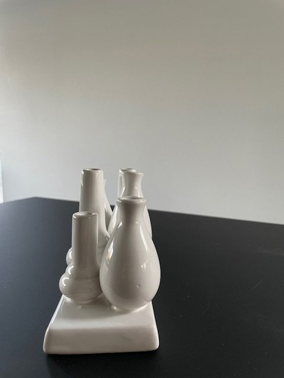 Image 1 of Multi-vase moderne en céramique blanche