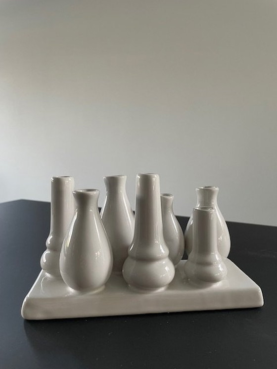 Image 1 of Multi-vase moderne en céramique blanche