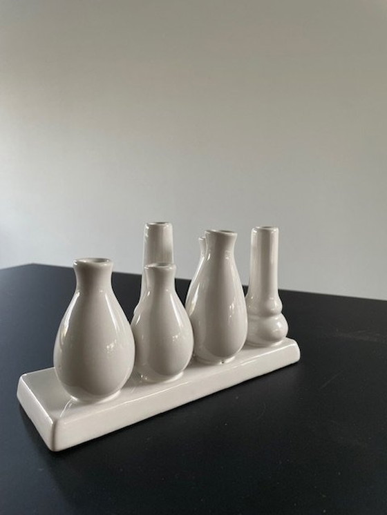 Image 1 of Multi-vase moderne en céramique blanche