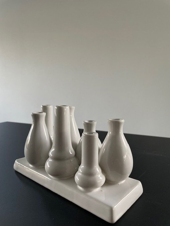 Image 1 of Multi-vase moderne en céramique blanche