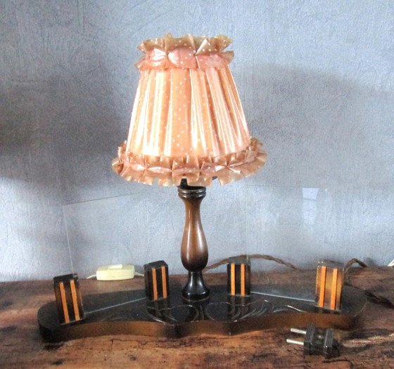 Image 1 of Magnifique lampadaire des années 1950 avec un cadre photo de chaque côté.