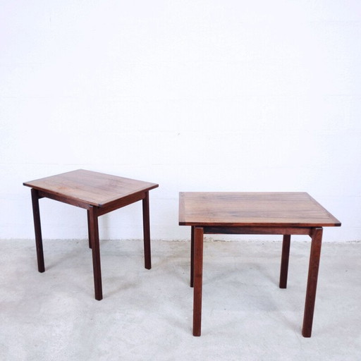 Paire de tables d'appoint scandinaves en bois de rose 1960