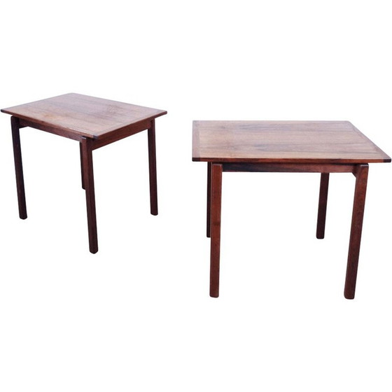 Image 1 of Paire de tables d'appoint scandinaves en bois de rose 1960