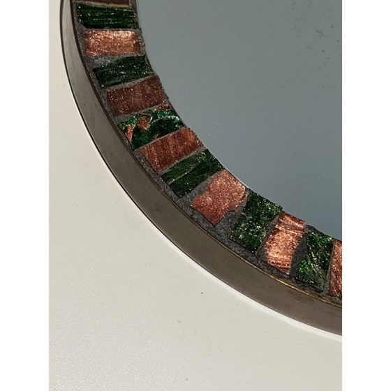 Image 1 of Miroir rond vintage en céramique, 1950