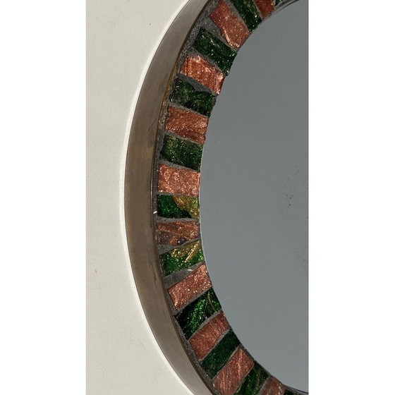 Image 1 of Miroir rond vintage en céramique, 1950