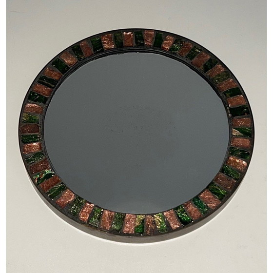 Image 1 of Miroir rond vintage en céramique, 1950