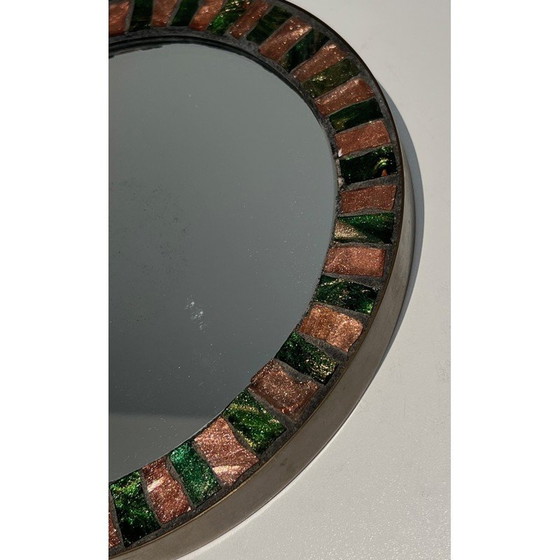 Image 1 of Miroir rond vintage en céramique, 1950