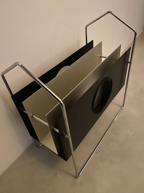 Image 1 of Porte-revues vintage en métal chromé, France 1970