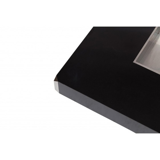 Image 1 of Table basse vintage en formica noir par Cidue, 1970