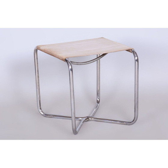 Image 1 of Tabouret vintage Bauhaus en acier chromé pour Mücke Melder, Tchécoslovaquie 1930