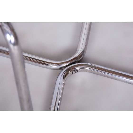 Image 1 of Tabouret vintage Bauhaus en acier chromé pour Mücke Melder, Tchécoslovaquie 1930