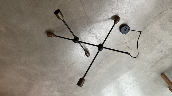 Image 1 of Lampe de médecin de maison "Molecular" - Métal noir / Laiton