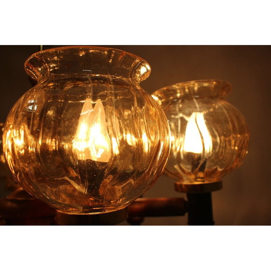 Image 1 of Lustre en verre vintage, tchèque 1960