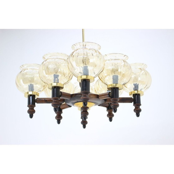 Image 1 of Lustre en verre vintage, tchèque 1960