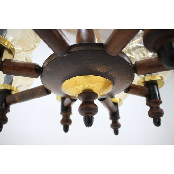 Image 1 of Lustre en verre vintage, tchèque 1960