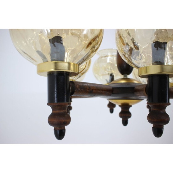 Image 1 of Lustre en verre vintage, tchèque 1960