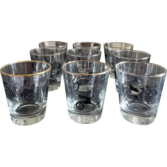 Image 1 of Seau à glace vintage avec 9 verres, 1950