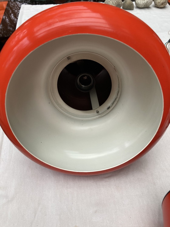 Image 1 of 4 Suspensions En Métal, Orange Années 70.