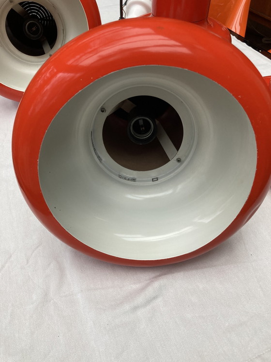 Image 1 of 4 Suspensions En Métal, Orange Années 70.