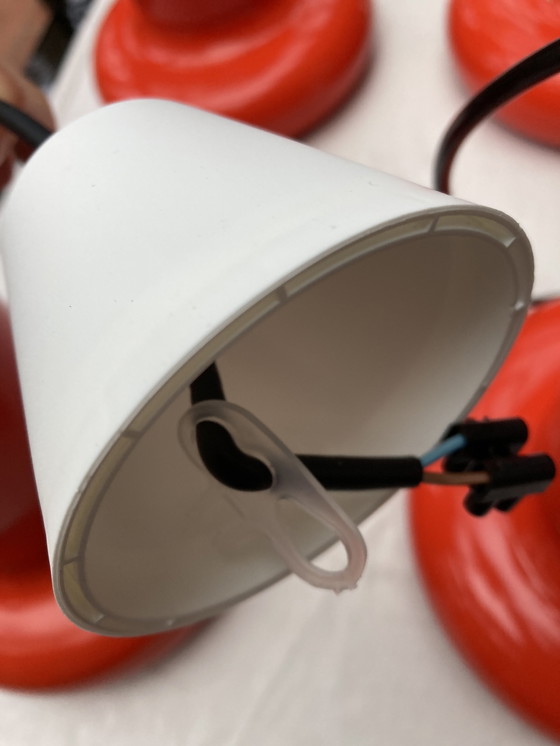 Image 1 of 4 Suspensions En Métal, Orange Années 70.