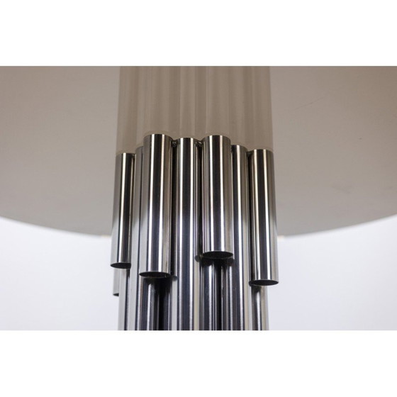 Guéridon vintage "Organ" en métal chromé et laiton doré mat, 1970 – Tables d'appoint (photo 6 of 9)