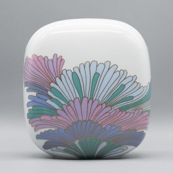 Image 1 of Rare Rosemonde Nairac Rosenthal Studio-Line Vase en porcelaine Art Déco Style 80'S