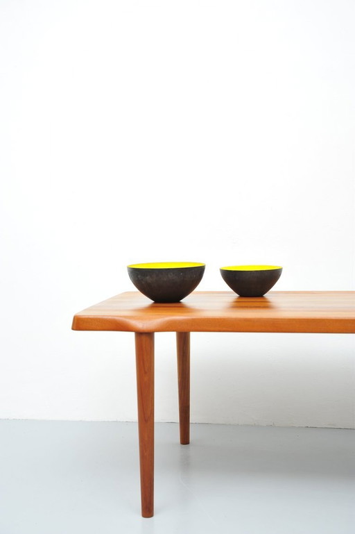 John Boné Table basse en teck massif 1960