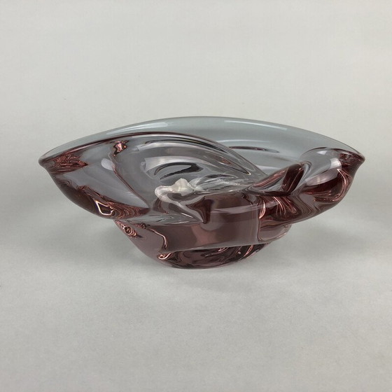 Image 1 of Bol en verre d'art vintage, Tchécoslovaquie années 1960