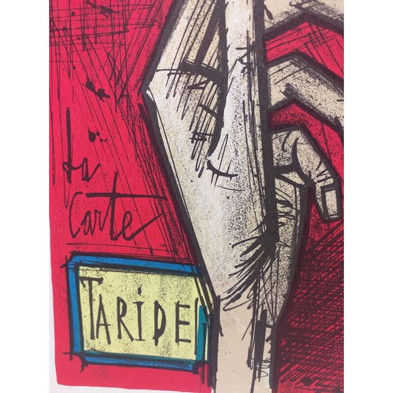 Image 1 of Lithographie vintage "La carte Taride" de Bernard Buffet pour Mourlot, 1967