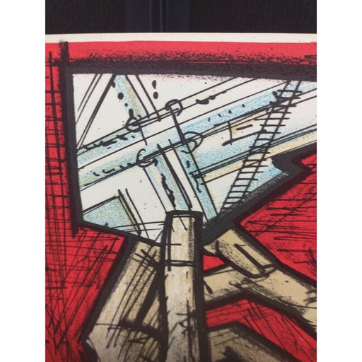 Lithographie vintage "La carte Taride" de Bernard Buffet pour Mourlot, 1967