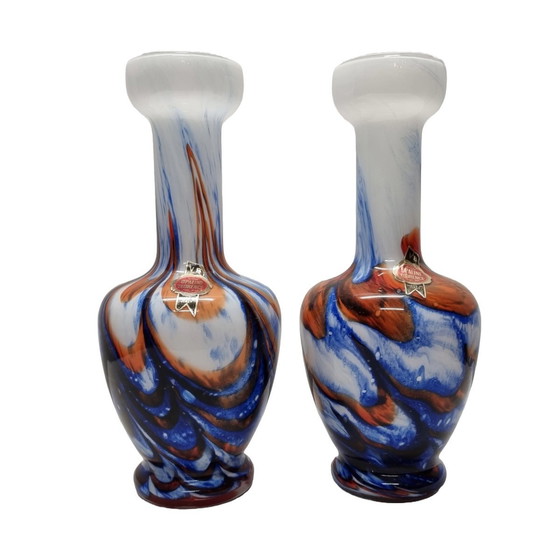 Image 1 of 2 Vases Vintage en Opaline de Florence