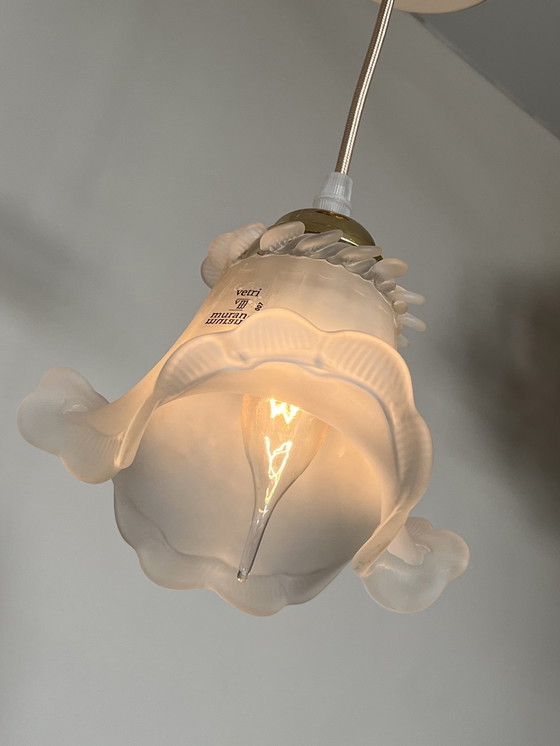 Image 1 of 2 Mini Chandeliers Lampes Pendentifs Verre Soufflé Vintage !